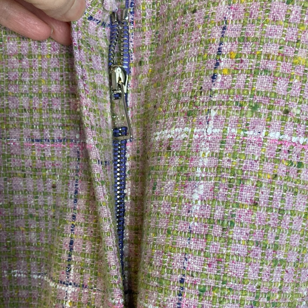 Natasha Zinko Pleated High Waist Pink Plaid Wool Blend Trousers - Picture 8 of 15